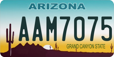 AZ license plate AAM7075