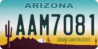AZ license plate AAM7081