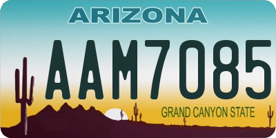 AZ license plate AAM7085