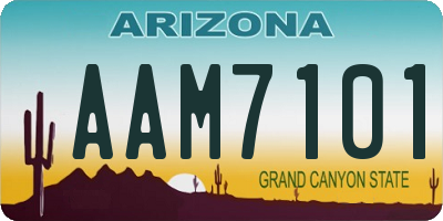 AZ license plate AAM7101