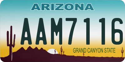 AZ license plate AAM7116