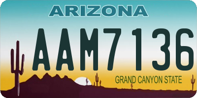 AZ license plate AAM7136