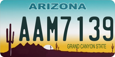 AZ license plate AAM7139