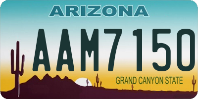 AZ license plate AAM7150