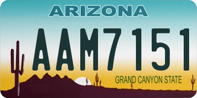 AZ license plate AAM7151