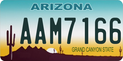 AZ license plate AAM7166