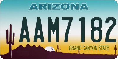 AZ license plate AAM7182