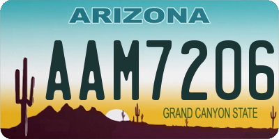 AZ license plate AAM7206