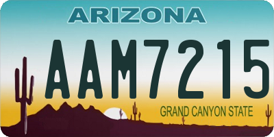 AZ license plate AAM7215