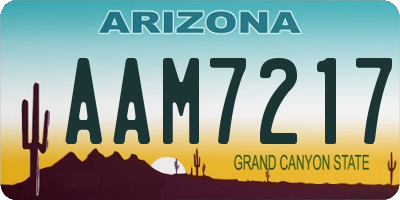 AZ license plate AAM7217