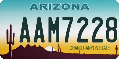 AZ license plate AAM7228
