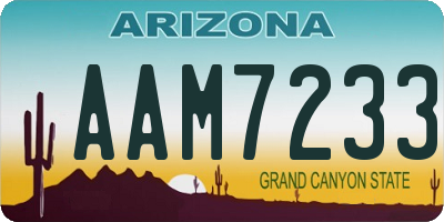 AZ license plate AAM7233