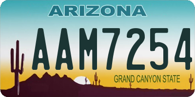 AZ license plate AAM7254