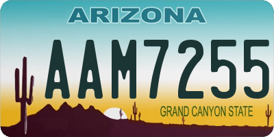AZ license plate AAM7255