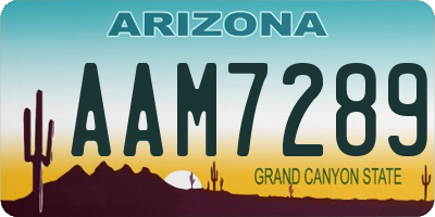 AZ license plate AAM7289