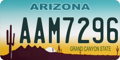 AZ license plate AAM7296