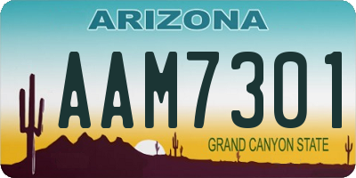 AZ license plate AAM7301