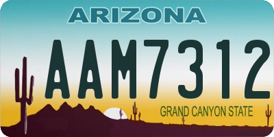 AZ license plate AAM7312