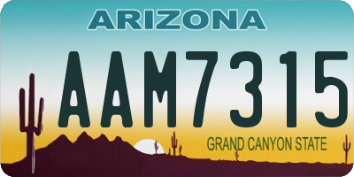 AZ license plate AAM7315