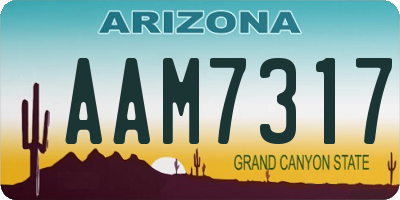 AZ license plate AAM7317