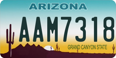 AZ license plate AAM7318