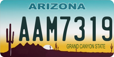 AZ license plate AAM7319