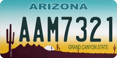 AZ license plate AAM7321