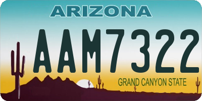 AZ license plate AAM7322