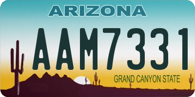 AZ license plate AAM7331