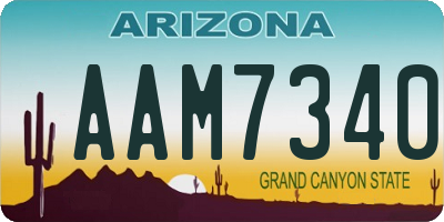 AZ license plate AAM7340