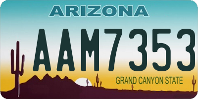 AZ license plate AAM7353