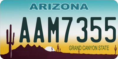 AZ license plate AAM7355
