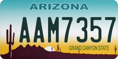 AZ license plate AAM7357