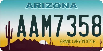 AZ license plate AAM7358