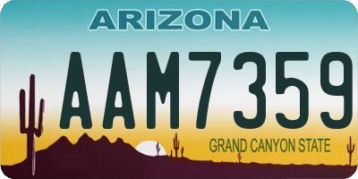 AZ license plate AAM7359