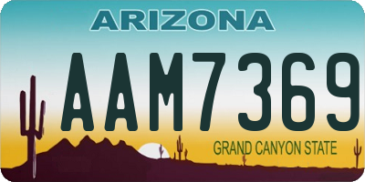 AZ license plate AAM7369