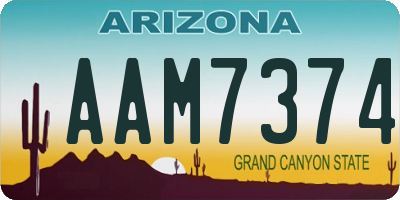 AZ license plate AAM7374