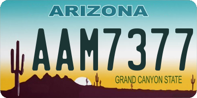 AZ license plate AAM7377