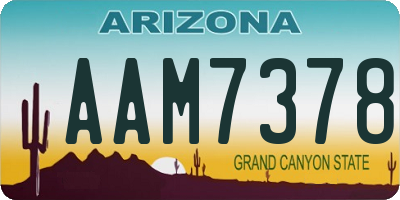 AZ license plate AAM7378