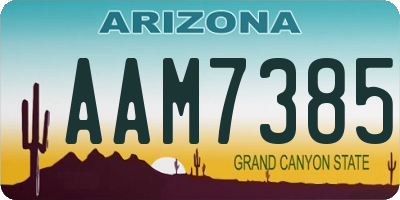AZ license plate AAM7385