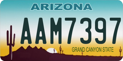 AZ license plate AAM7397