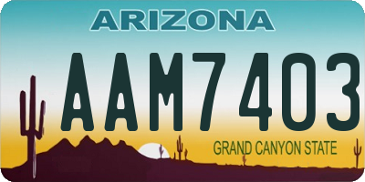 AZ license plate AAM7403