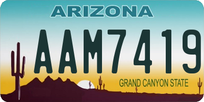 AZ license plate AAM7419