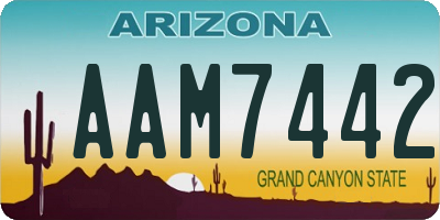 AZ license plate AAM7442