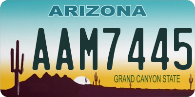 AZ license plate AAM7445