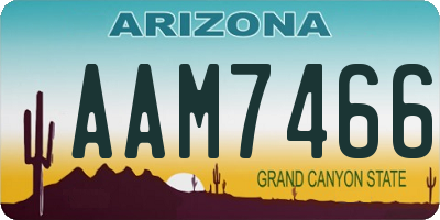 AZ license plate AAM7466