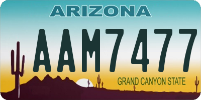 AZ license plate AAM7477