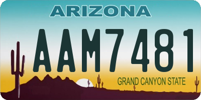 AZ license plate AAM7481