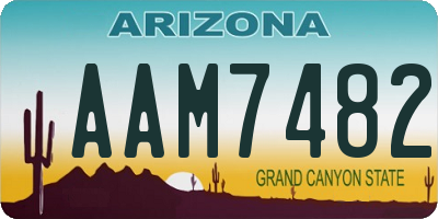 AZ license plate AAM7482