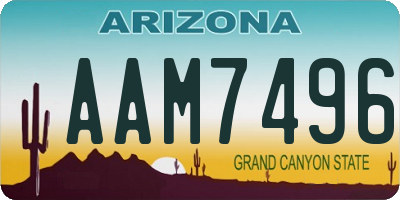 AZ license plate AAM7496